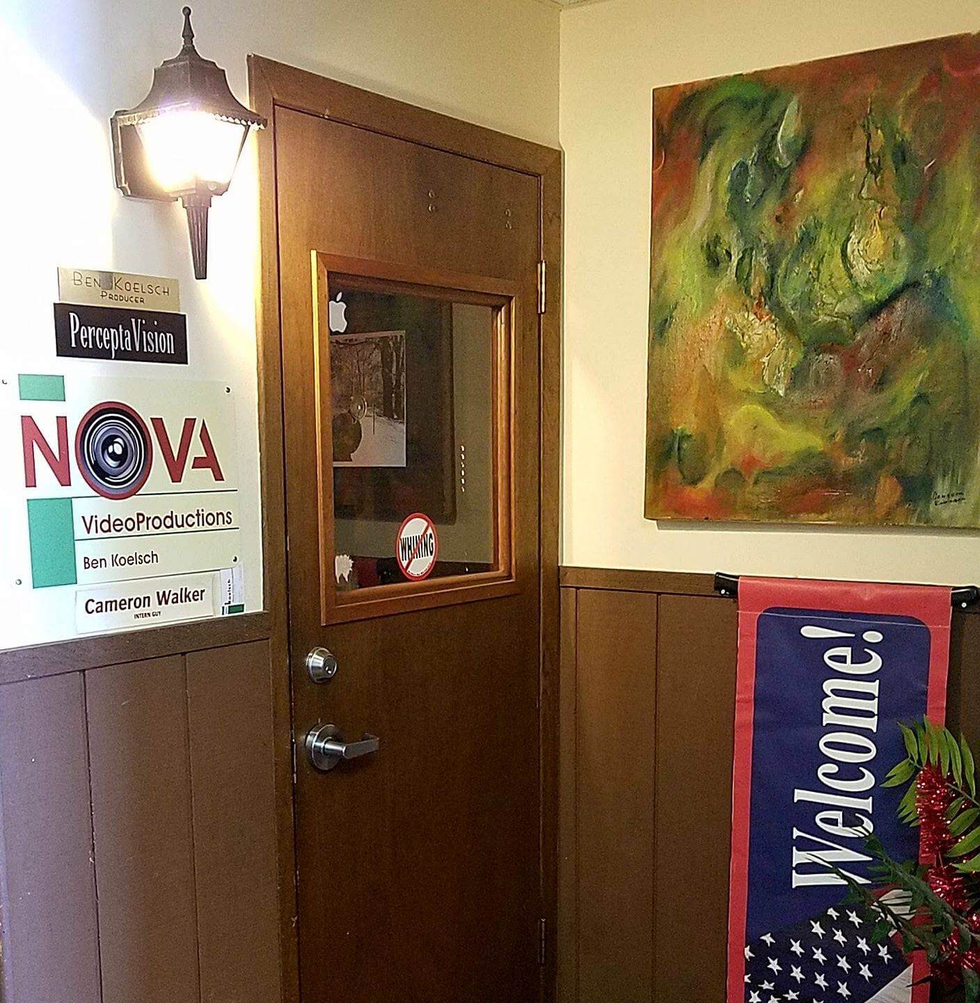 Nova Video's office front door